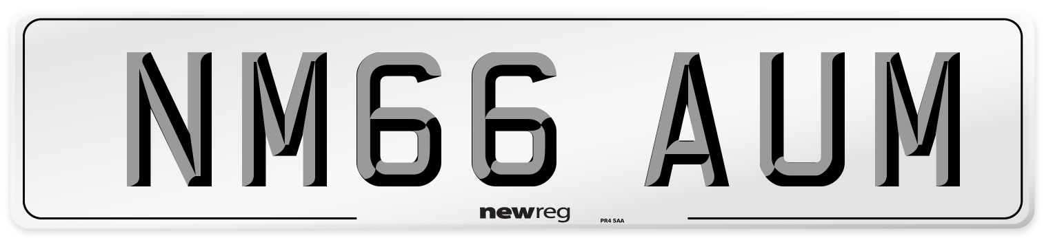 NM66 AUM Number Plate from New Reg